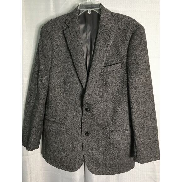 Ralph Lauren Black Label Blazer Jacket Mens 44R‎ Slim Fit Wool Herringbone - Picture 1 of 6